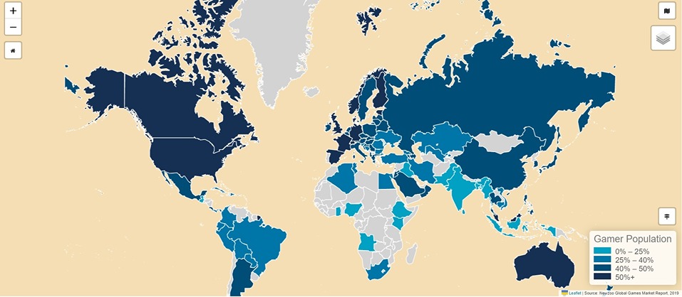 Gamer population map